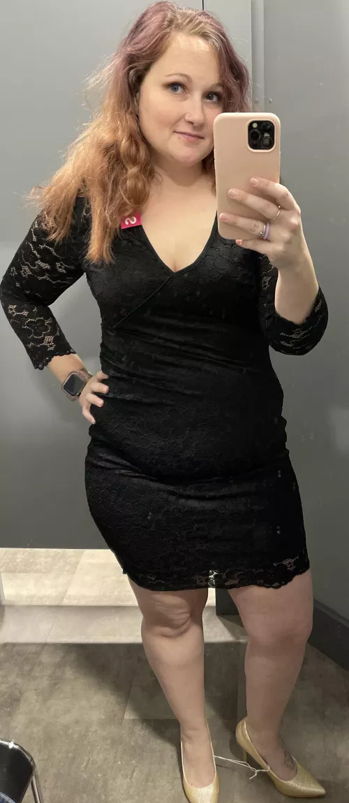 Trying on a little black dress, never owned one before 😈