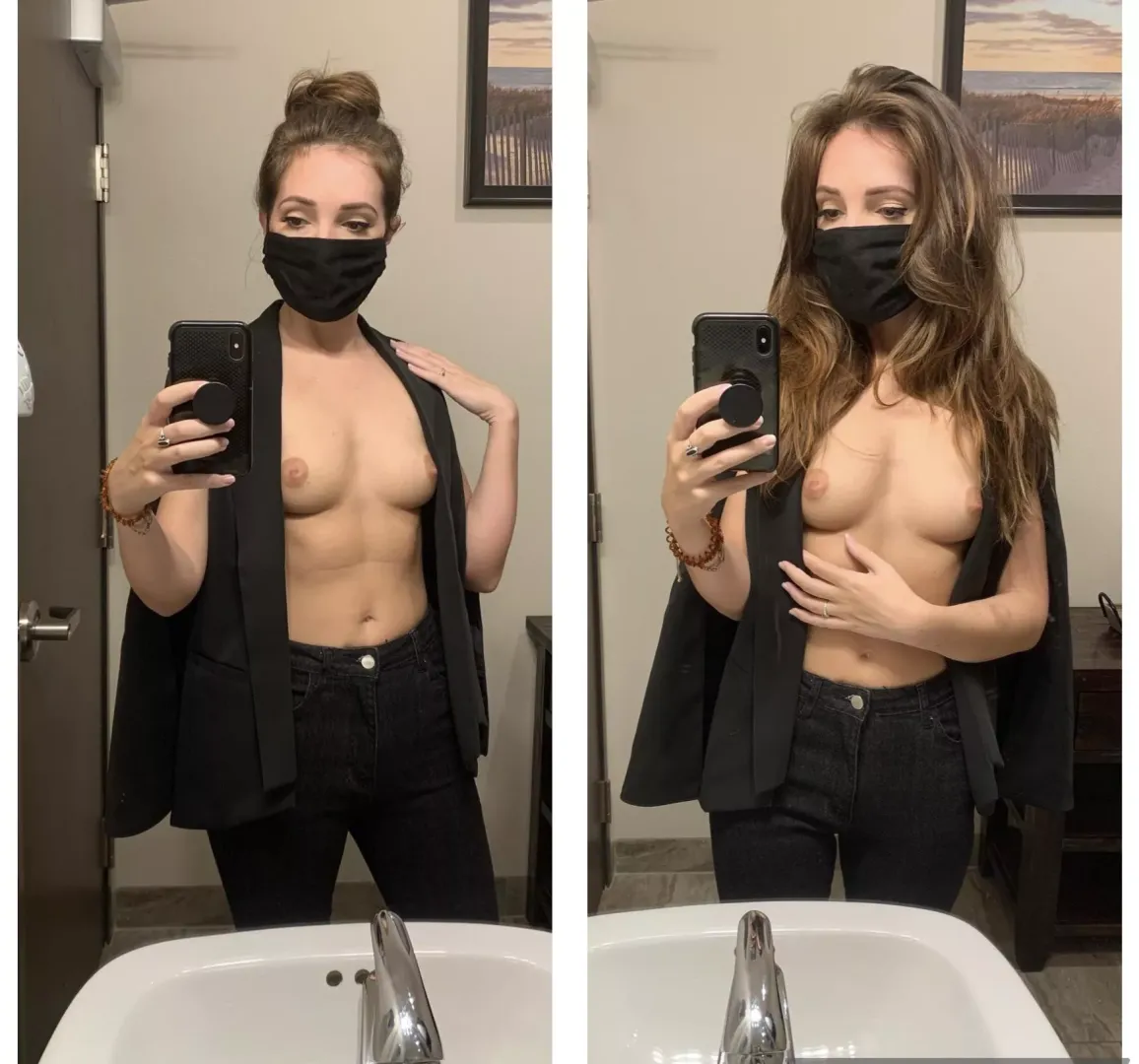 Trying to seduce my boss.. hair up or down❔😏 [f]