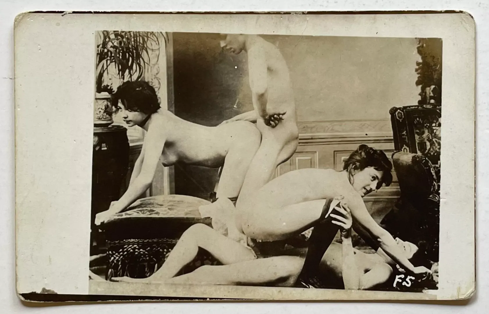 Two Ladies & Their Suitors in the Parlor