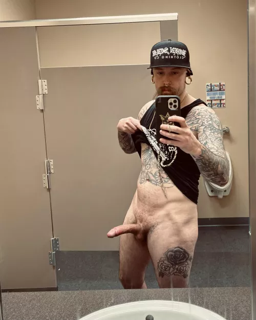 Two people walked in as I was pulling my pants up