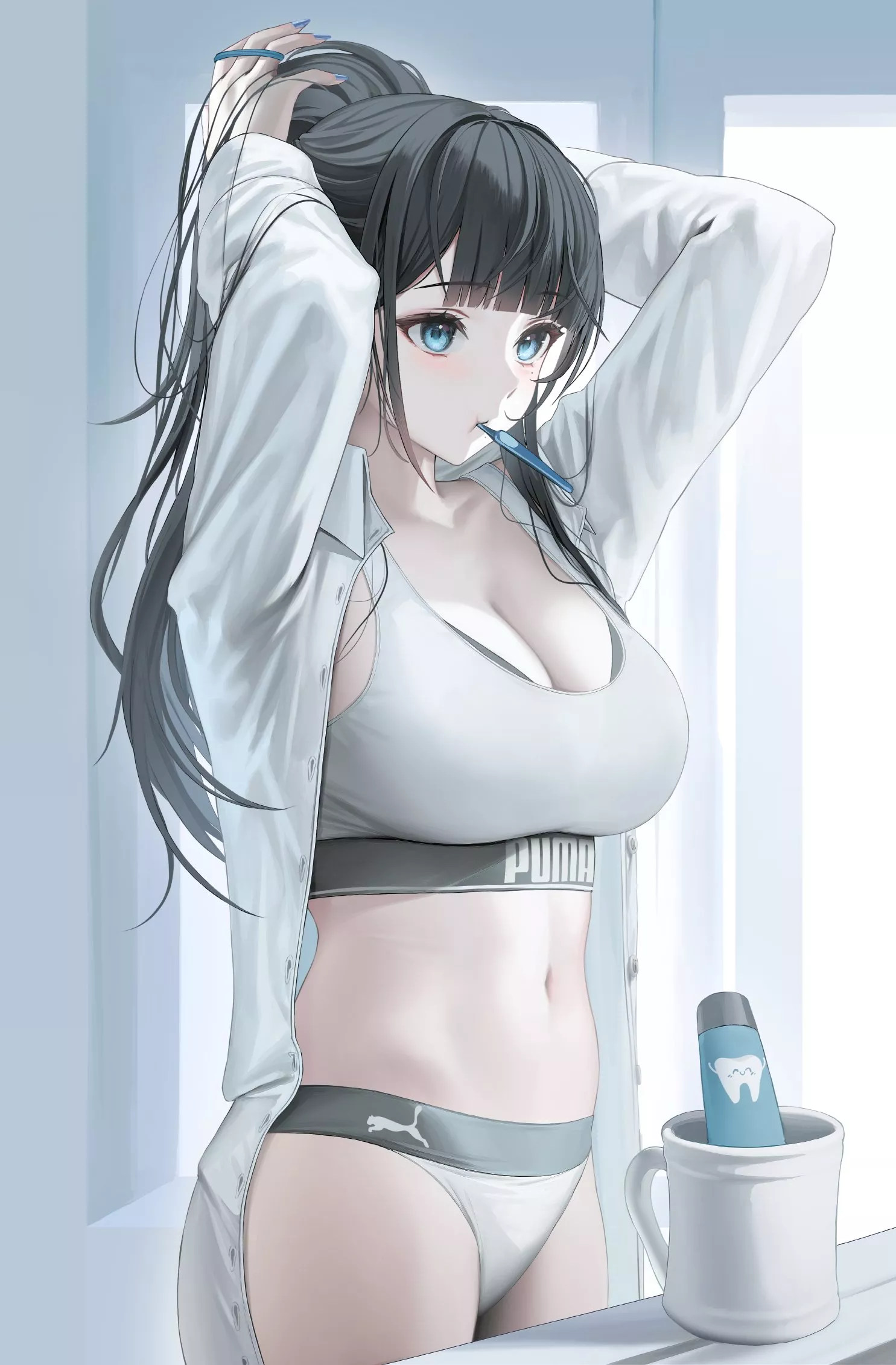 Tying her hair [Artist's Original]