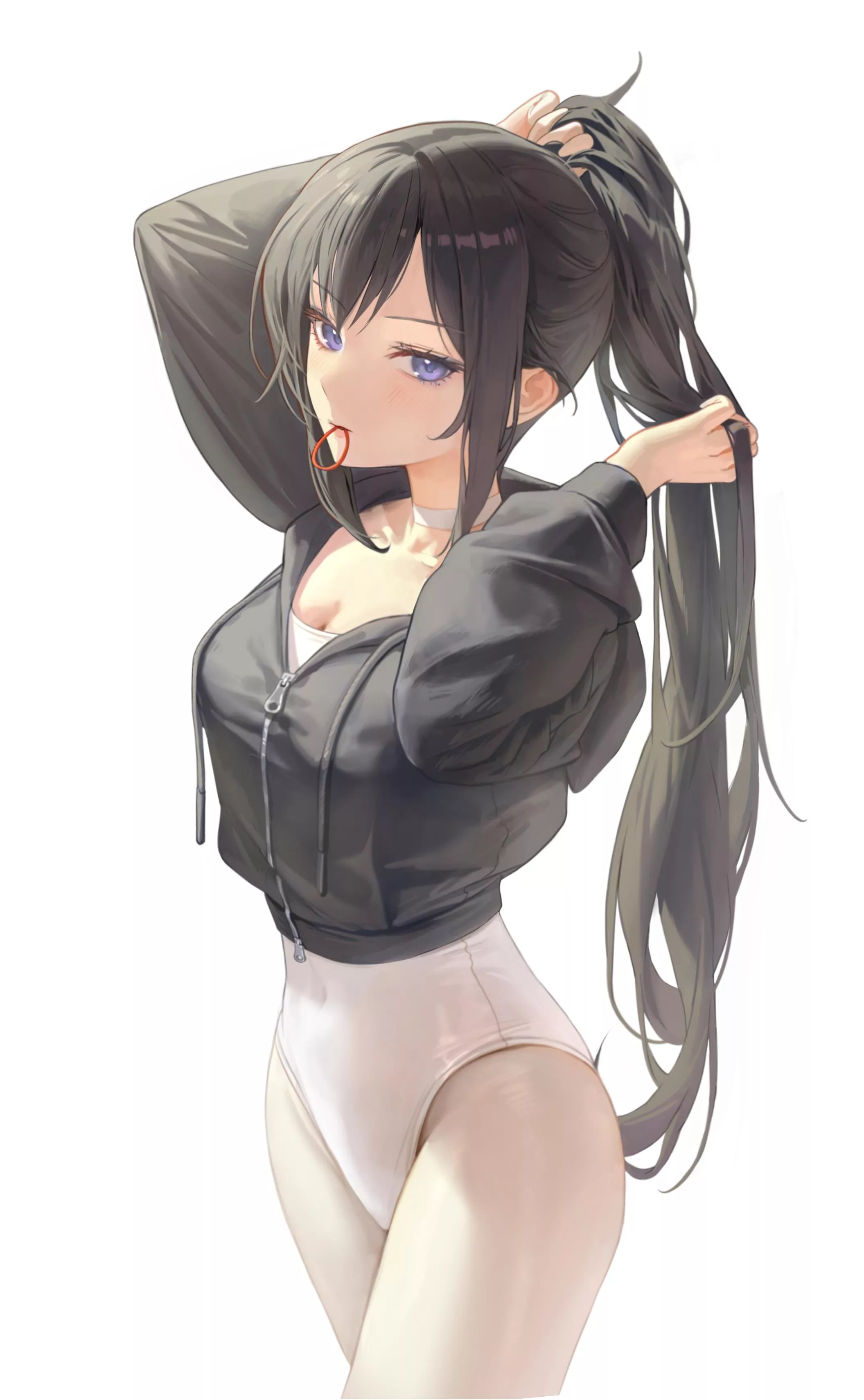 Tying her Hair 