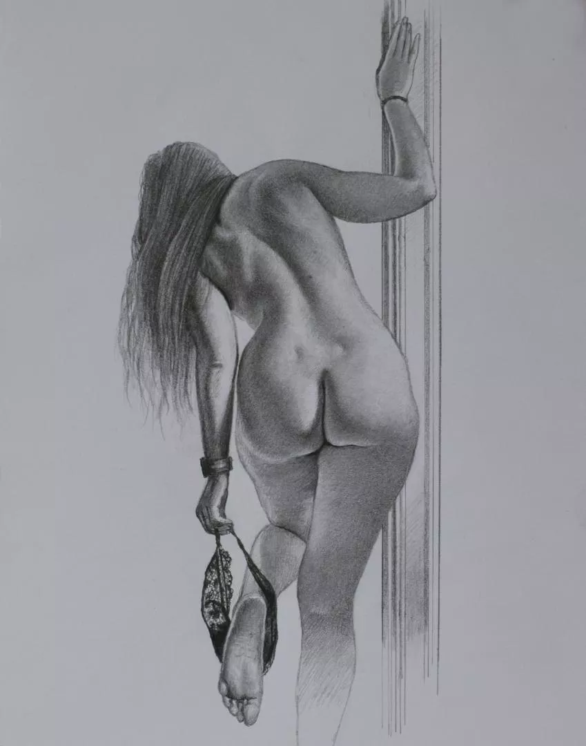 u/auburn-tresses Drawn in pencil by me (A4) from a photo posted in r/DrawMeNSFW