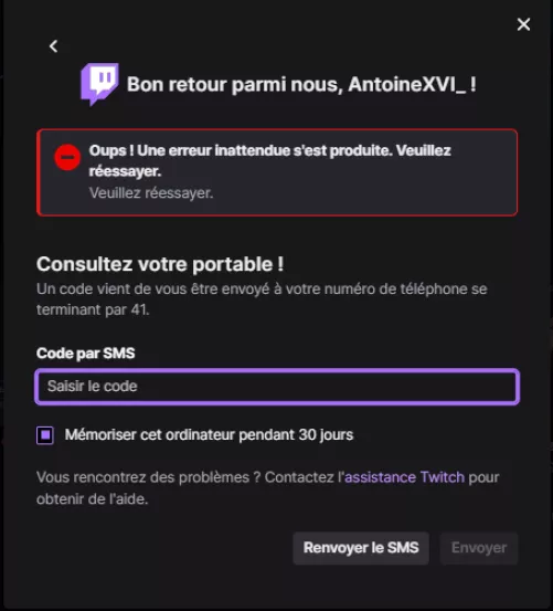 Unable to connect on website....