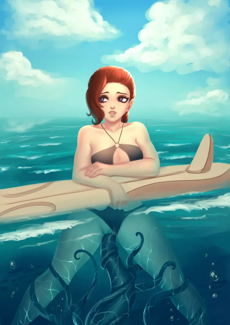 Underwater tentacle fuck