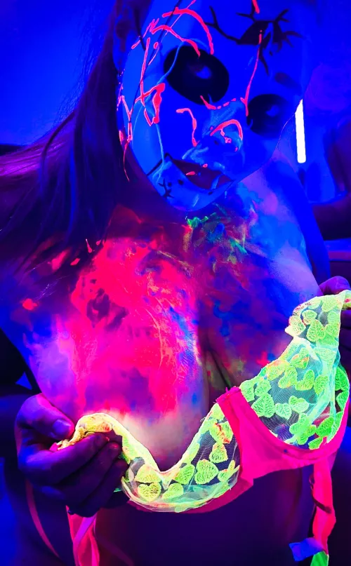 UV paint from the Halloween Store. Huge quantity. Huge mess 😈