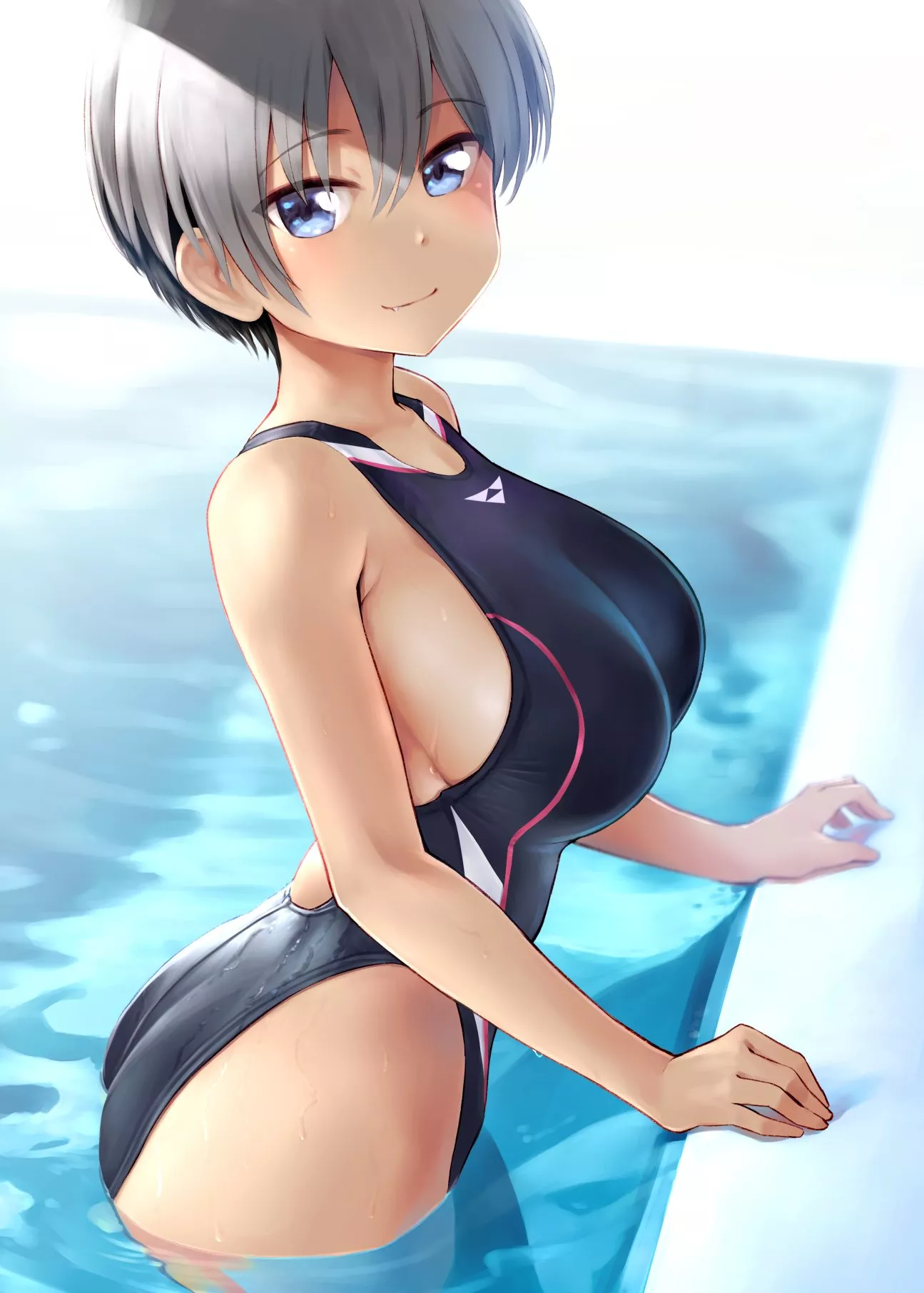 Uzaki Hana Going to Swim in Skimpy Competition Swimsuit [Uzaki-chan wa Asobitai!] (washizutan)