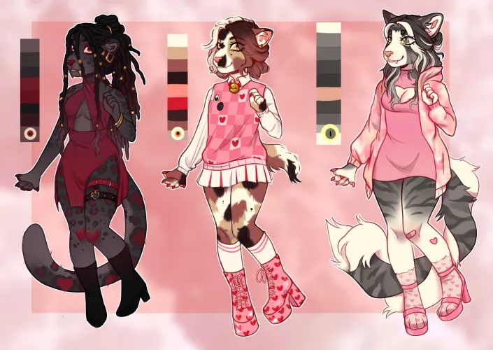 Valentines day themed characters