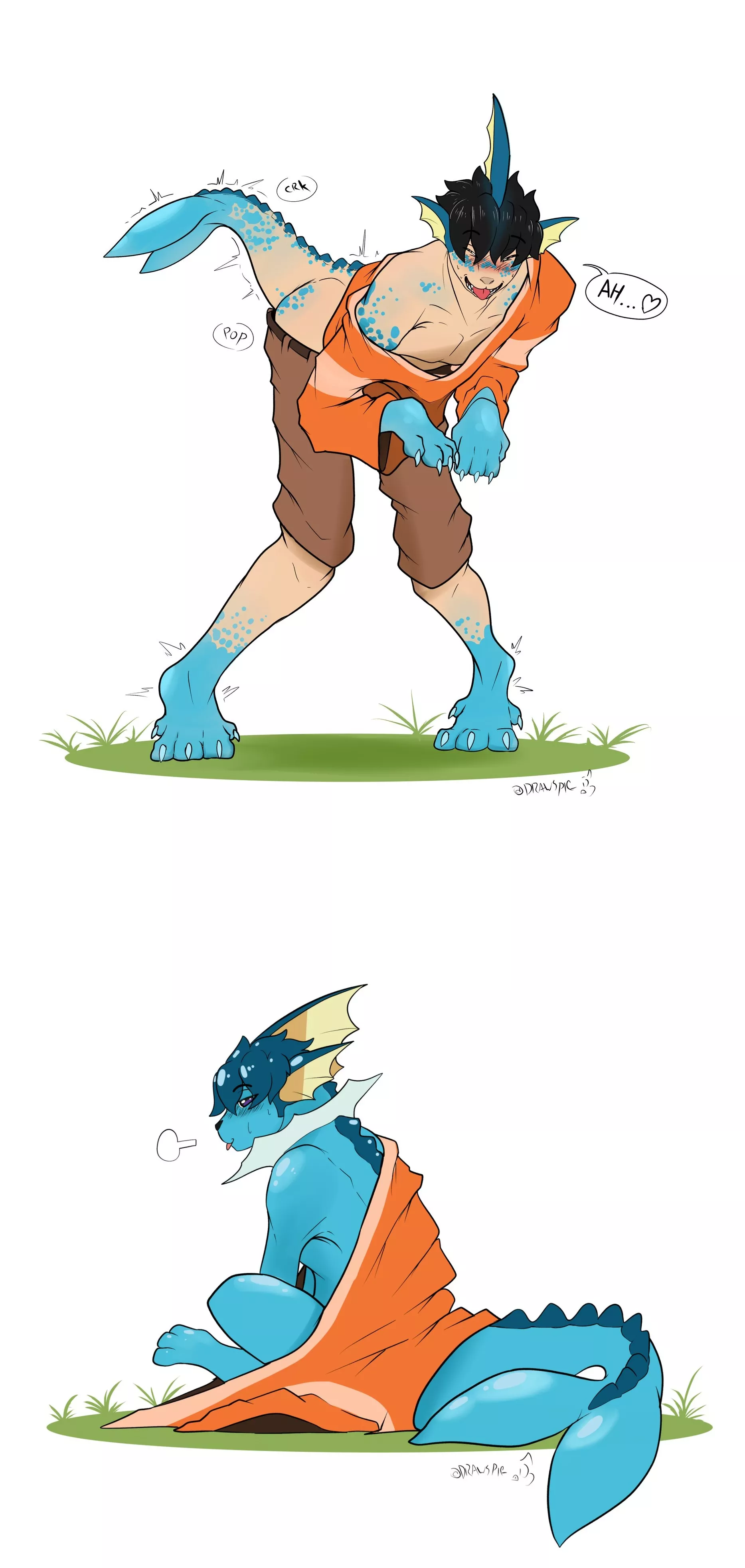 Vaporeon (Male -> Pokemon) [TinyPigDraws]