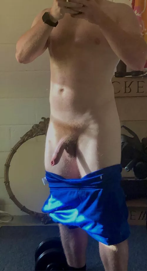 Waiting for someone to suck my cock as I work on getting thicc