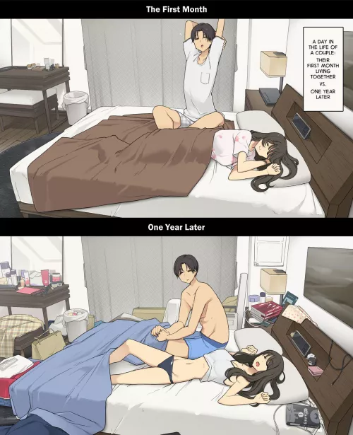 [Wakamatsu] A Day in the Life of a Couple: Their First Month Living Together vs. One Year Later