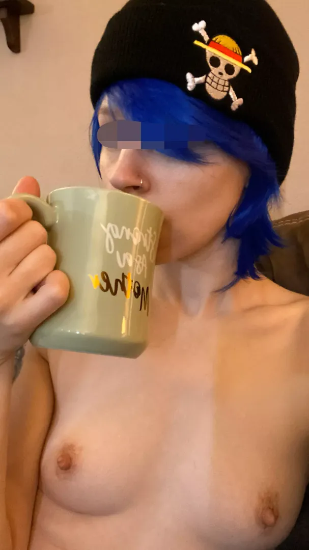 Warm coffee, cold nipples!