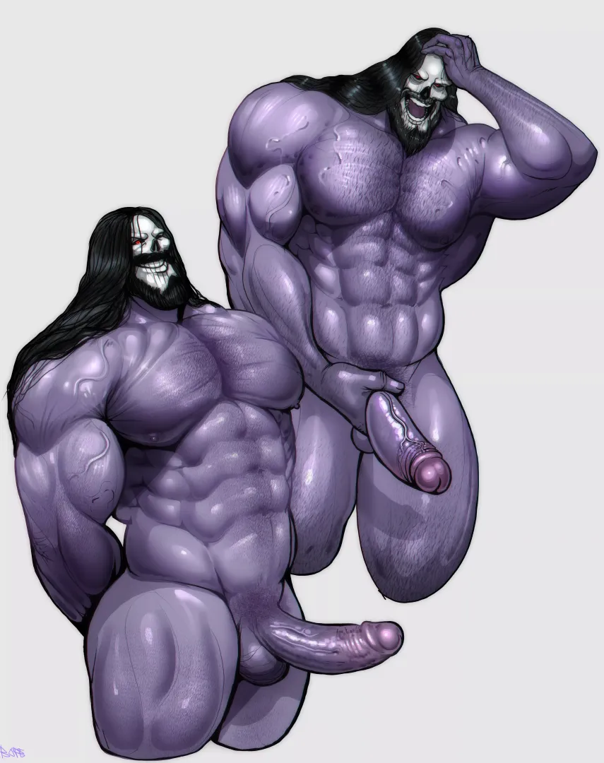 warming myself up with this new rendering style with my purple papi (bopehol on twit / me)