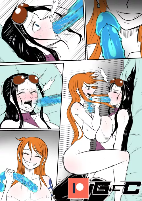 Was contracted to draw a Nami x Robin comic/doujin style project. Here's a draft of pg 20/28?(follow twitter/patreon if you want the current progress of things). Feel free to give (technical) criticism/suggestions
