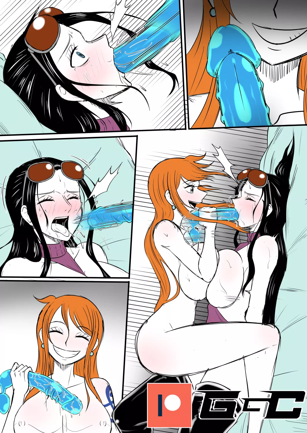 Was contracted to draw a Nami x Robin comic/doujin style project. Here's a draft of pg 20/28?(follow twitter/patreon if you want the current progress of things). Feel free to give (technical) criticism/suggestions