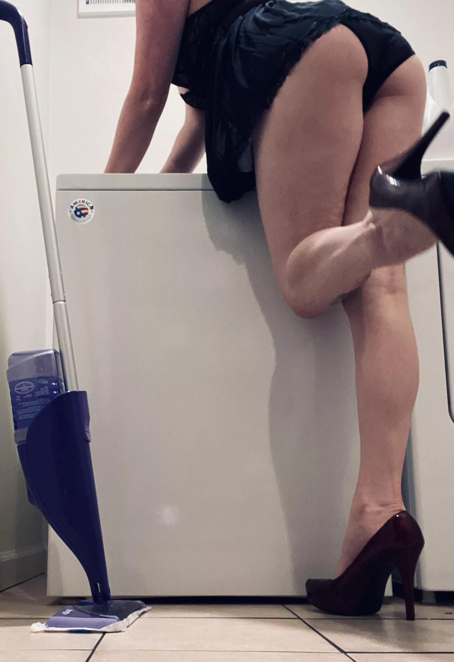 Washing my uniform before a quick flight *in* my broomstick