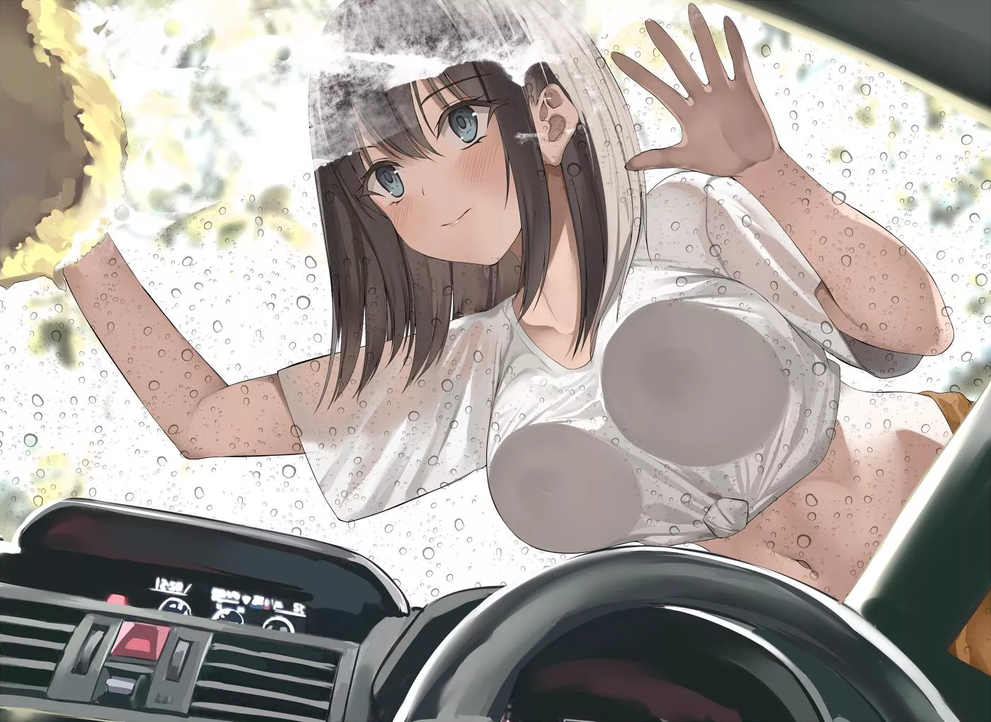 Washing the car