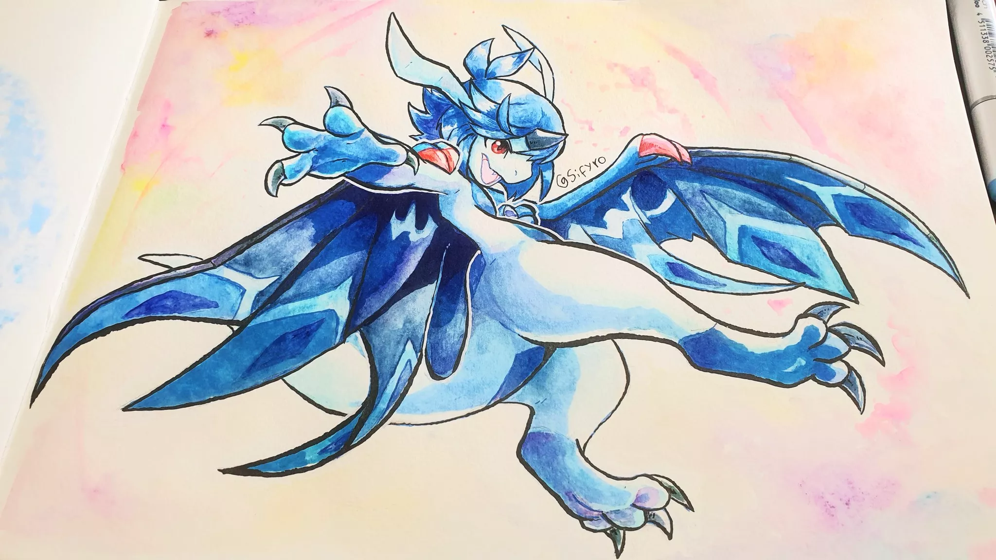 watercolor practice with my oc :3