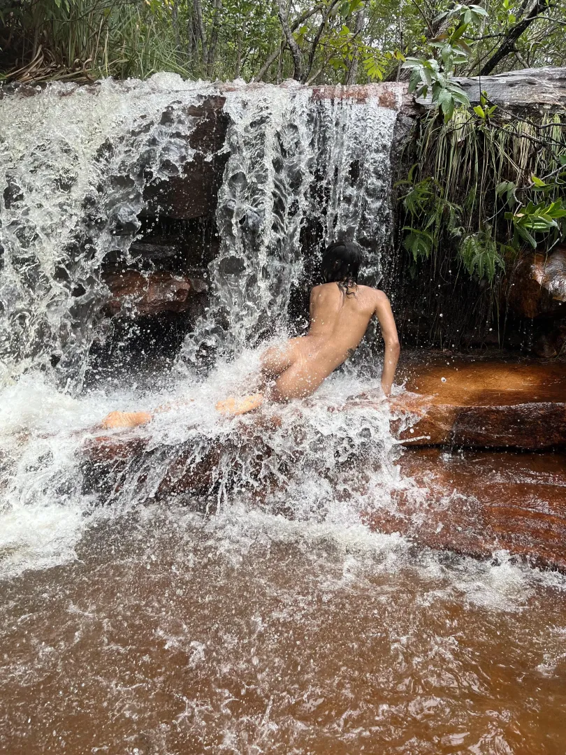 Waterfall bath is so invigorating