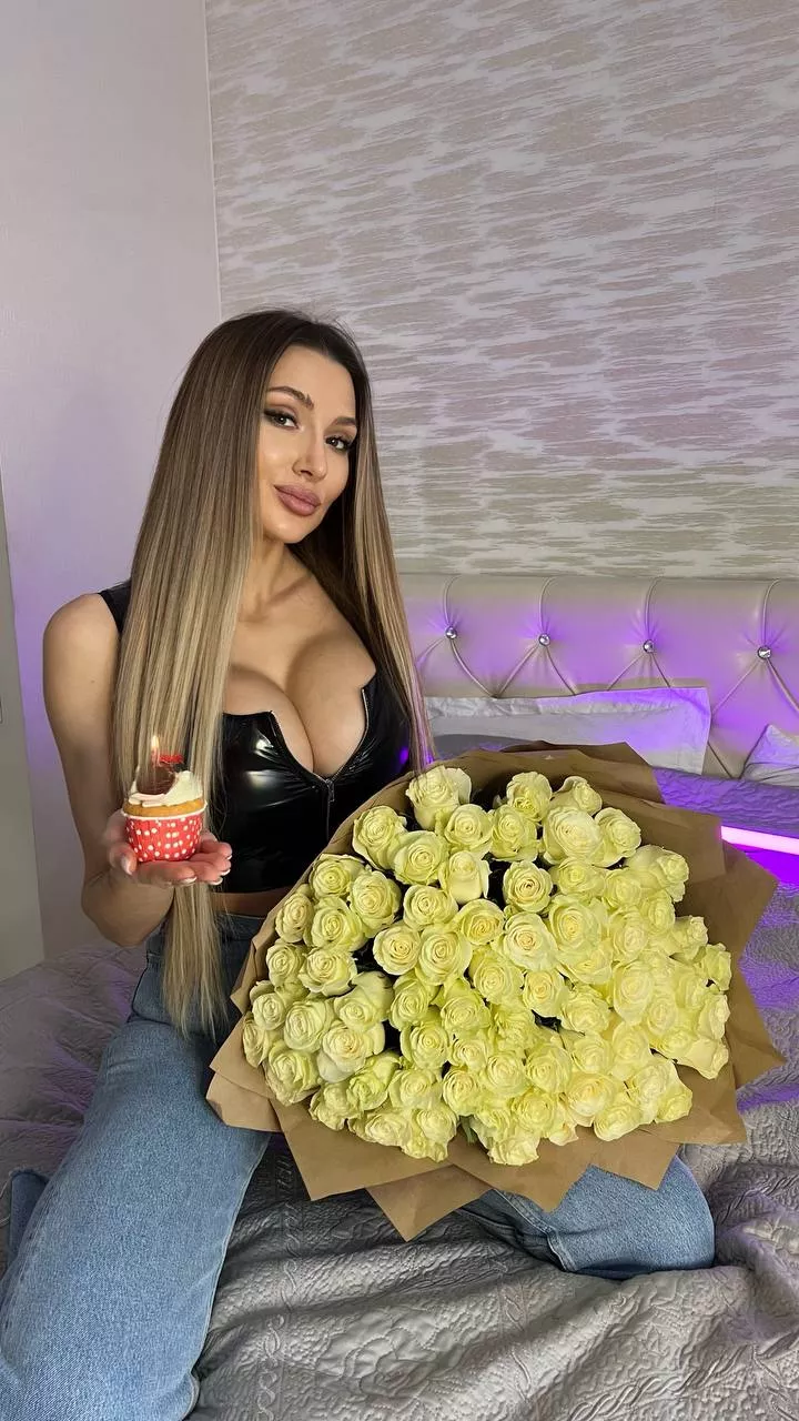 Wearing a leather top for my birthday