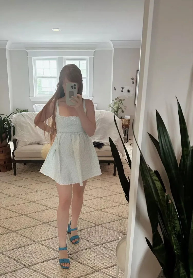 Wearing White with blue shoes
