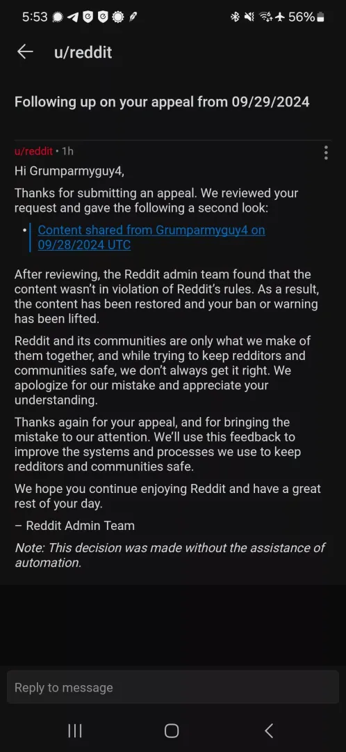 Well at least the reddit team is fair