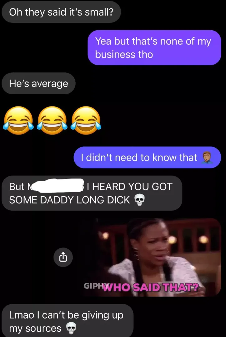 Went from talking bout her BF to tryna confirm rumors 