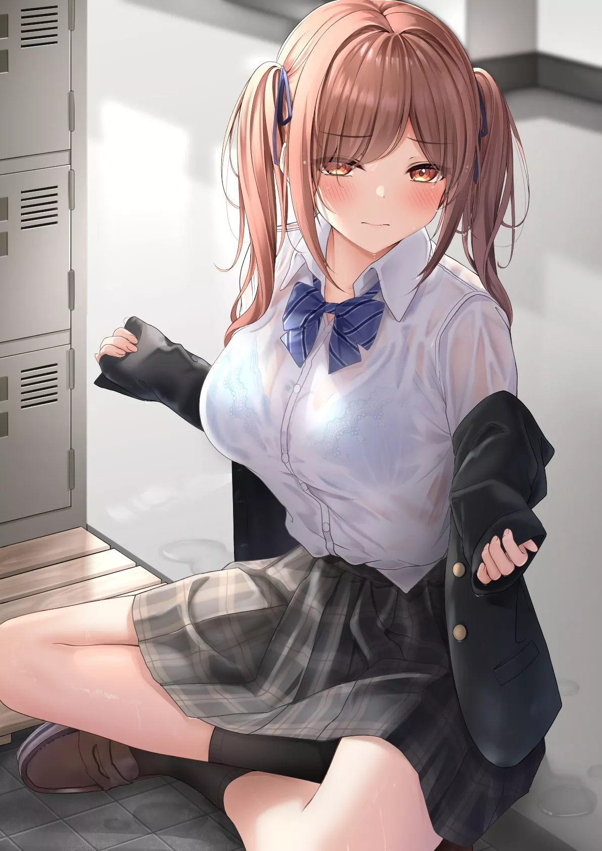 Wet see through clothes