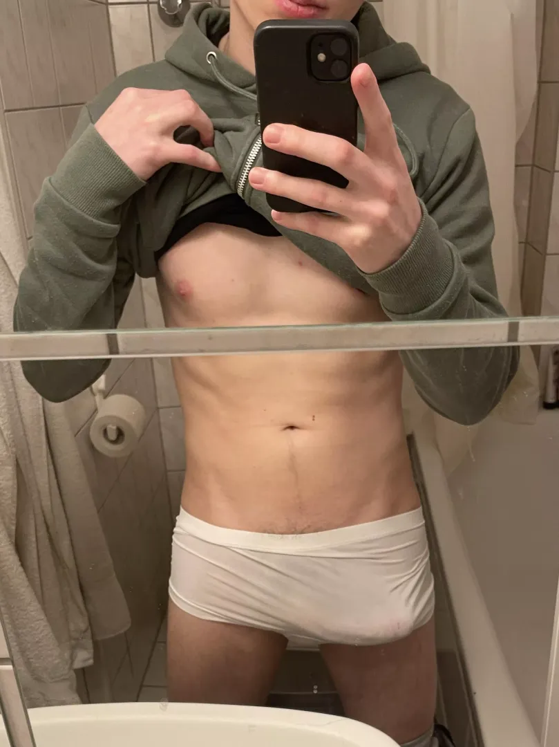 What it looks like when he is just hanging out in my pants.