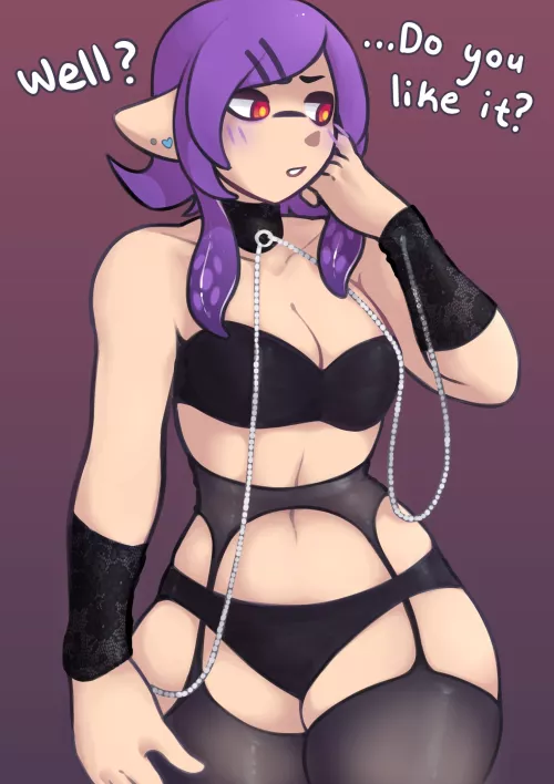 What kind of lingerie is she wearing?