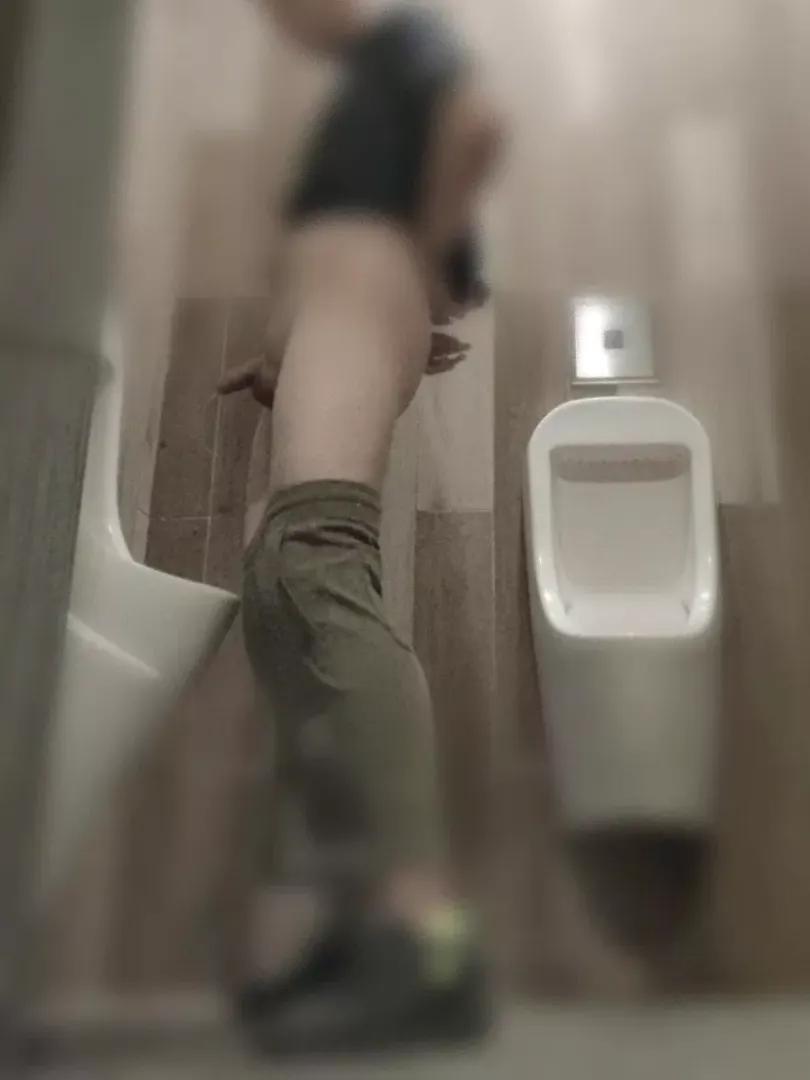 What will you do if you walked in and saw this? Instructions: anytime I am unlocked from chastity, I must pull my shorts down & stand away from the urinal, hands behind back, unmoving regardless of who walks in, when legally safe 🔞 of course. (I w