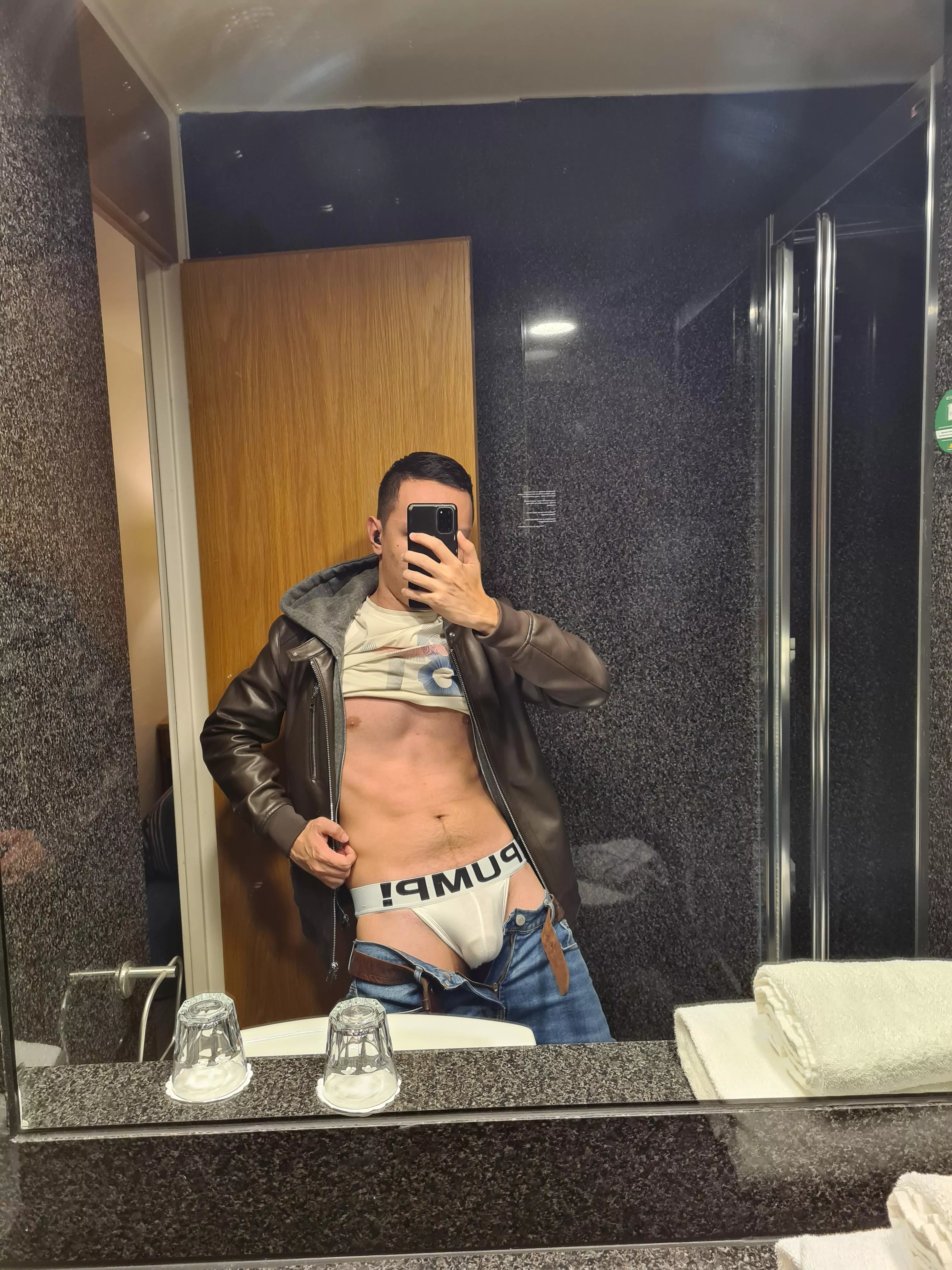 What would you do if you saw me like this in a bathroom