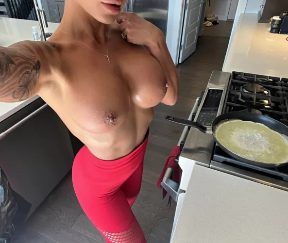 When guys crash at my house they wake up to breakfast like this