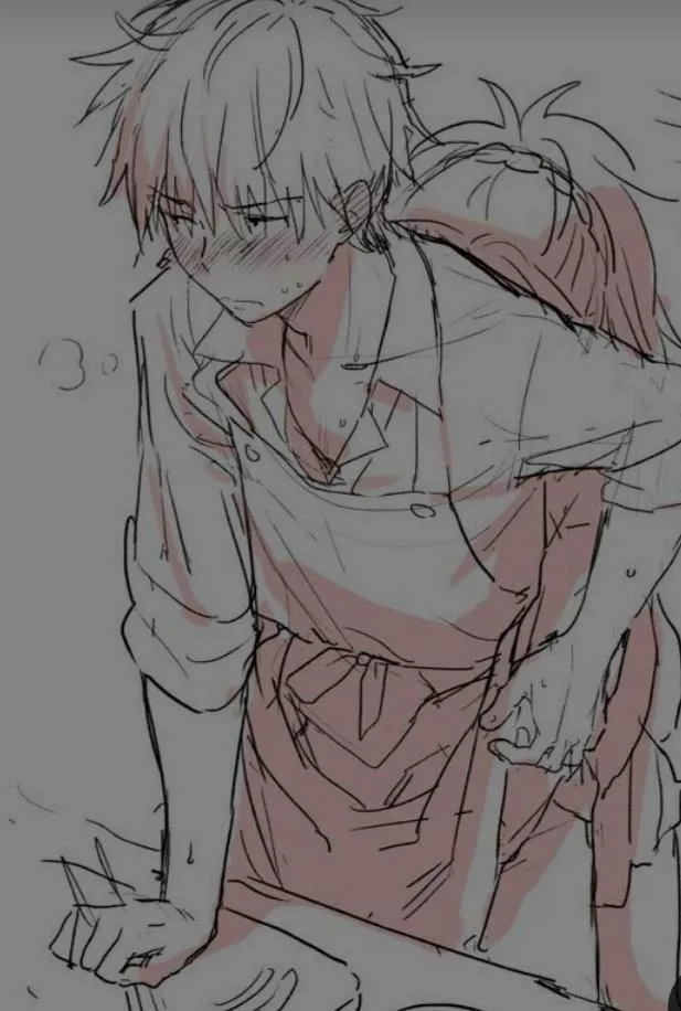 When he is making you lunch, but what you really wanna eat is him