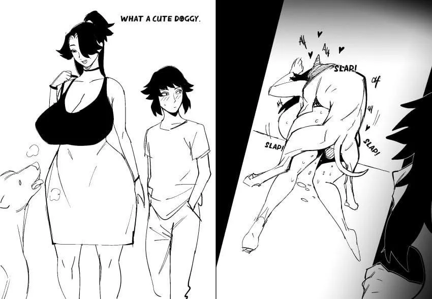 When my mom and I were trying to find our way home, we got lost walking along the alleys. Luckily we came across a dog that cheered up mom's spirits (jijis-waifus) 