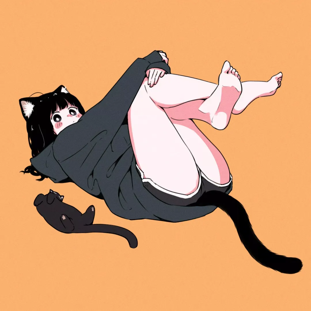 When Neko wants to imitate the black cat [Original] 
