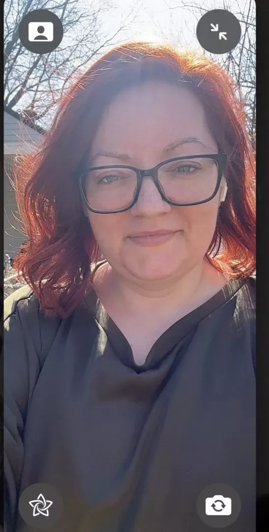 When you’re FaceTiming and the sun makes your hair look on fire. (No make up today)