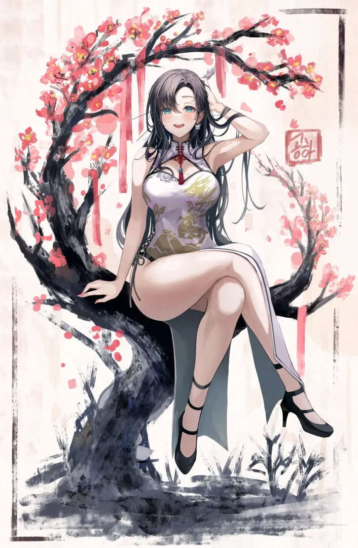 White China Dress Thighs