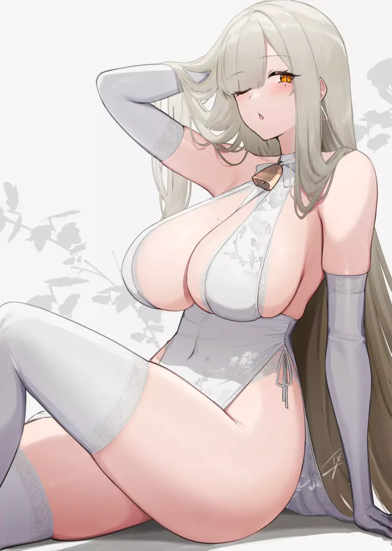 White Dress & Thigh-Highs