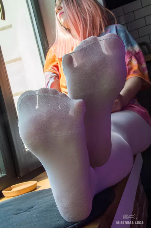 White tights looks cute