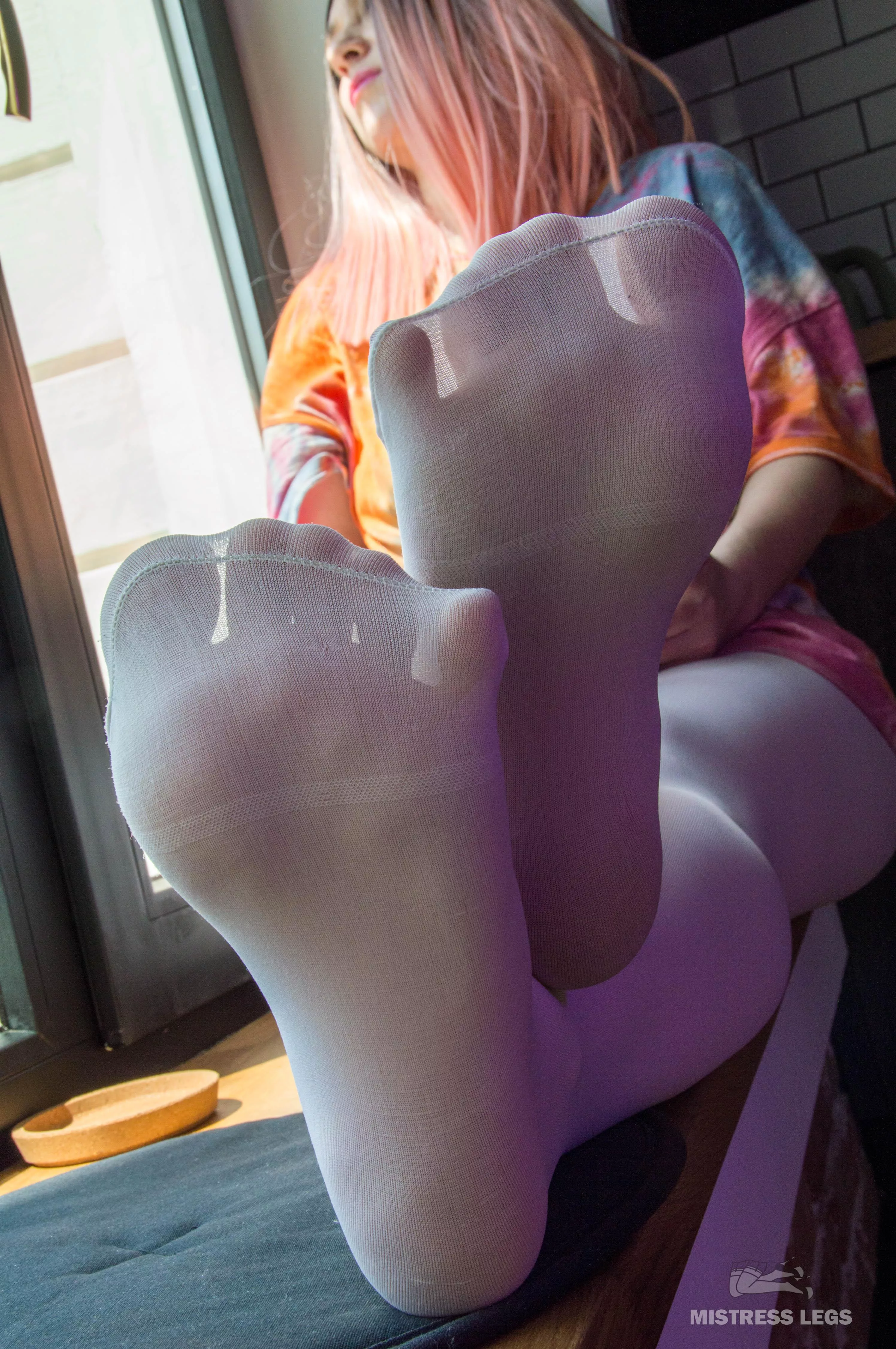 White tights looks cute