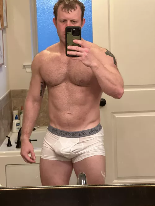 White undies can’t hide the bulge (35)