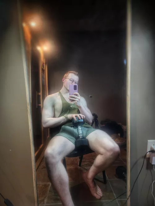 who wants to grab the dumbbell in my underwear? 😁 [22]