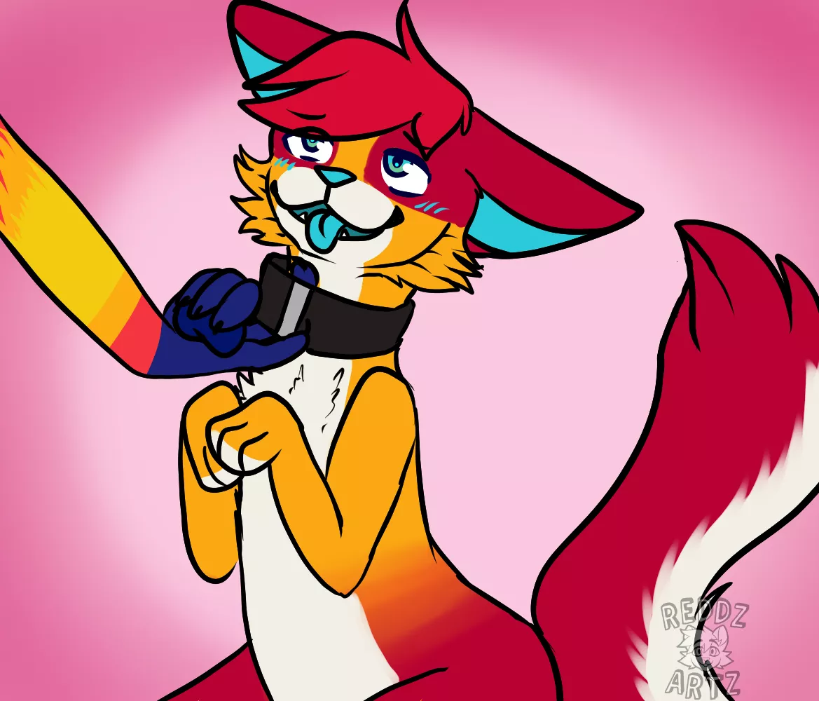 who's a good boy? (art by me, @ArtzRedd on Twitter)