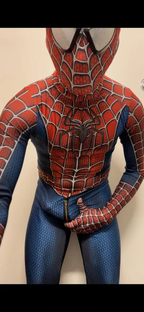 Who’s helping Spiderman relieve some of his built up stress by servicing his web shooter?