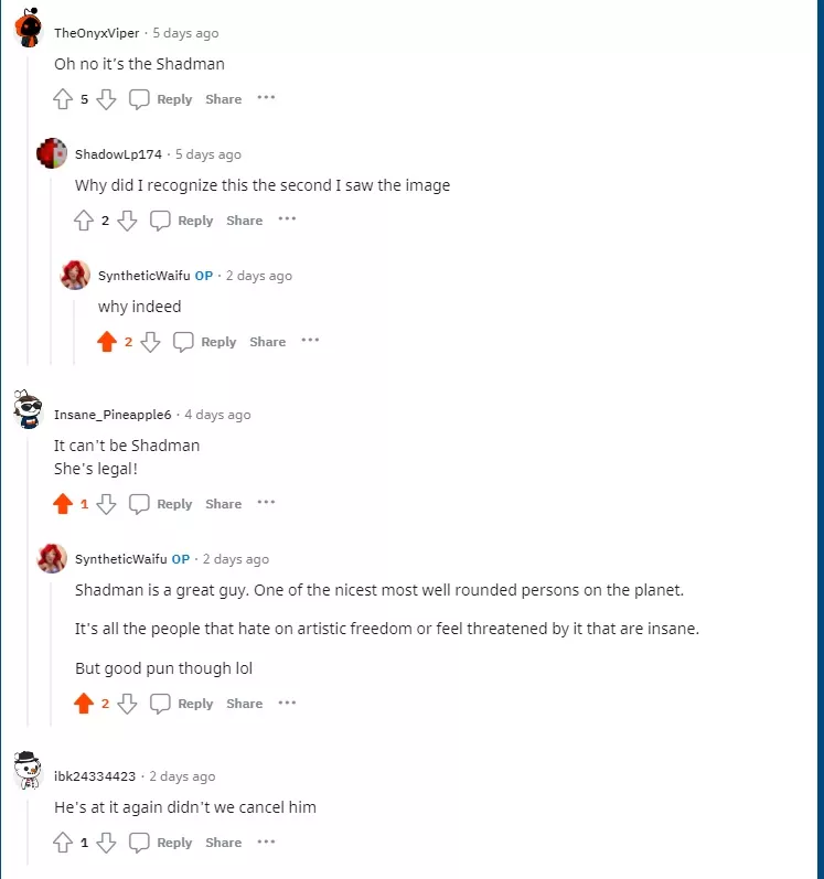 Why hate on Shad? Why hate at all....Shadman isn't about hatred. He's just a guy for a love of Heavy Metal that likes to draw. Nice, all around good guy. *thumbs up*