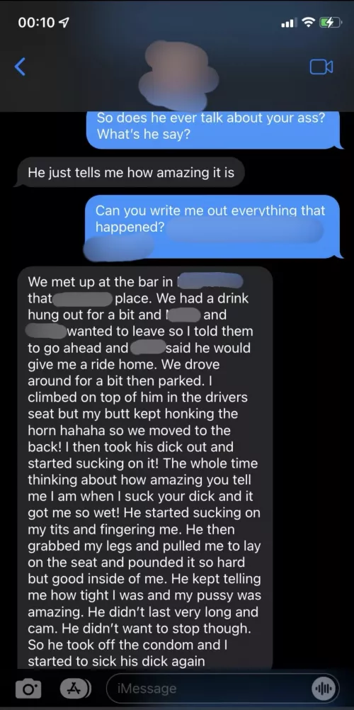 Wife texting about another night w/ her fwb 