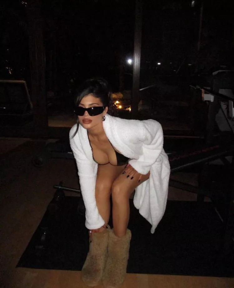 With bikini and robe