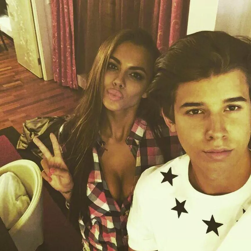 With boy
