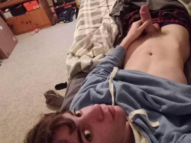Woke up hard. Help out?